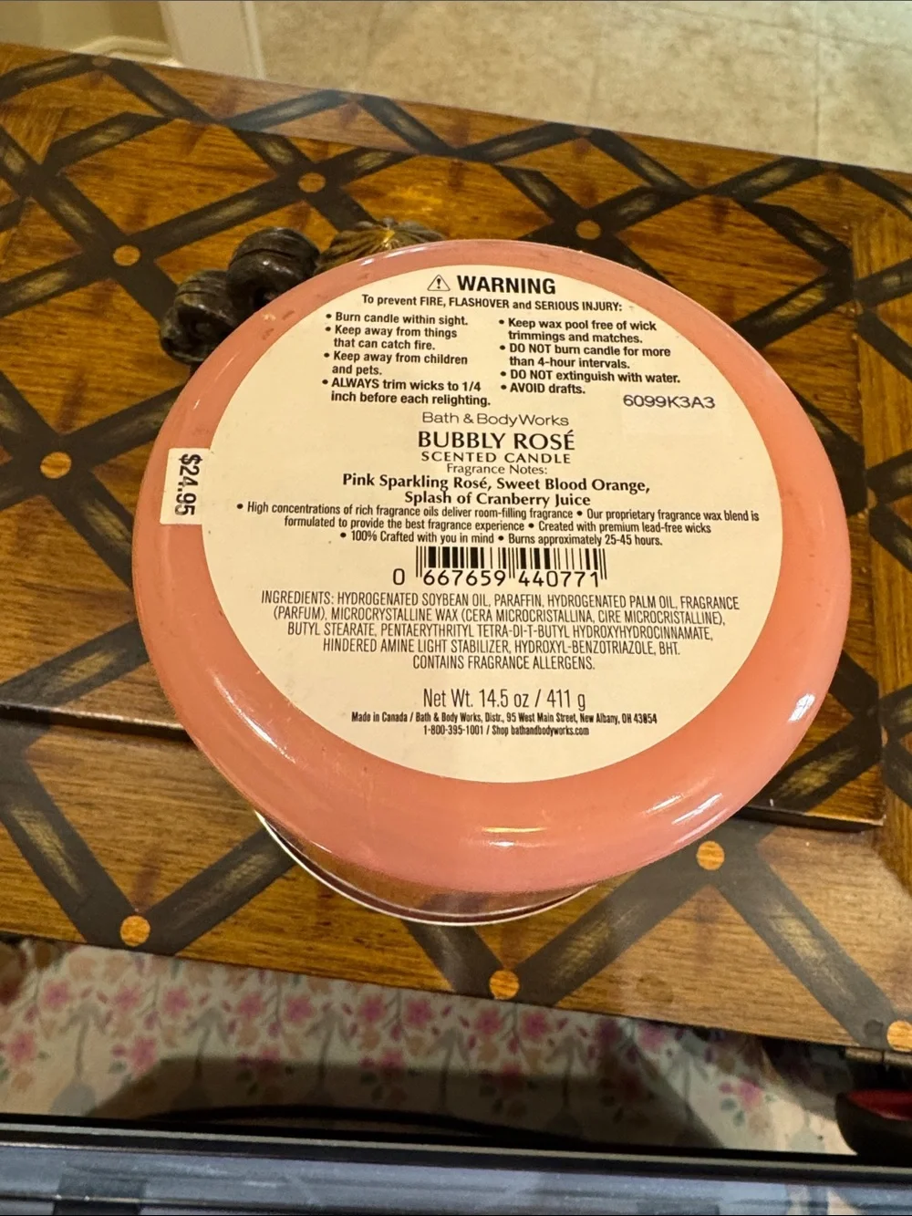 Bath & Body Works Bubbly Rosé Pink Soy Candle
